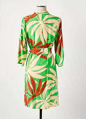 Rochie midi croială fluidă mâneci 3/4 verde MARIA BELLENTANI femeie