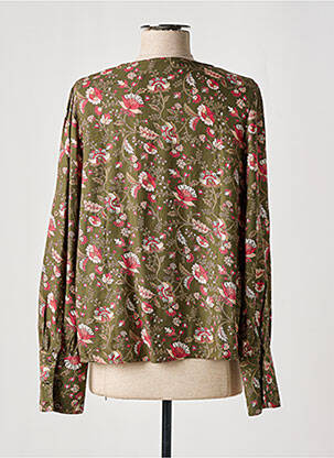 Bluză imprimeu floral mâneci lungi verde ONLY femeie