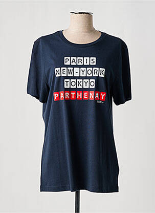 Tricou croială dreaptă mâneci scurte albastru KAPITALES bărbat