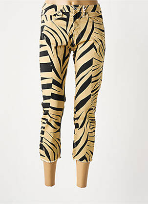 Pantalon trei sferturi elasticitate talie joasă bej PLEASE femeie