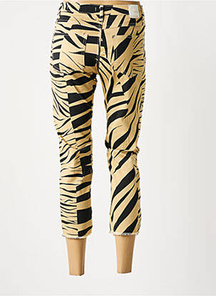 Pantalon trei sferturi elasticitate talie joasă bej PLEASE femeie