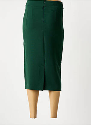 Fustă midi talie cu cleme verde COTTONADE femeie
