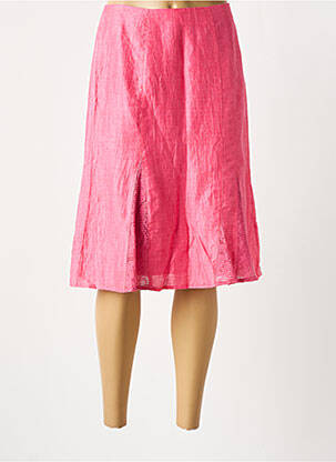 Fustă midi talie cu cleme roz CHRISTINE LAURE femme