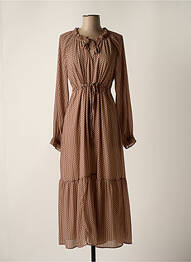 Rochie lungă mâneci lungi mâneci lungi maro C'EST BEAU LA VIE femme