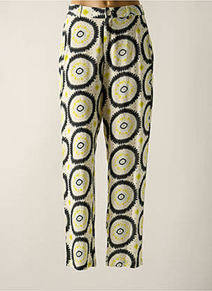 Pantalon drept țesătură poplin talie înaltă bej STORIATIPIC femme