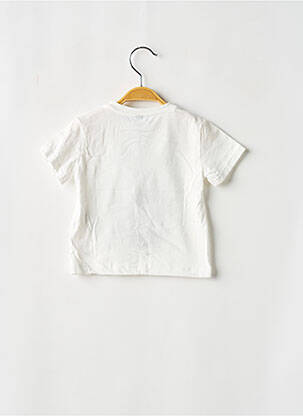 Tricou croială dreaptă mâneci scurte alb PLEASE băiat