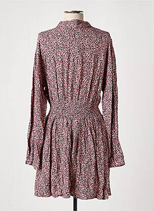 Rochie midi închidere presată mâneci lungi roz LE TEMPS DES CERISES fată