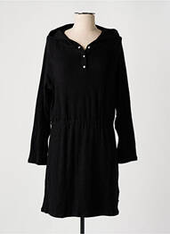 Rochie midi închidere presată mâneci lungi negru LE TEMPS DES CERISES fată