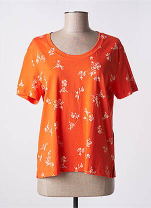 Tricou serigrafie mâneci scurte portocalie ESPRIT femeie