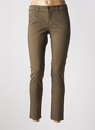 Pantalon 7/8 elasticitate talie joasă verde HAPPY femeie