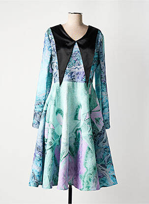 Rochie midi imprimeu fantezie mâneci lungi albastru LIU ZEXIAN femeie