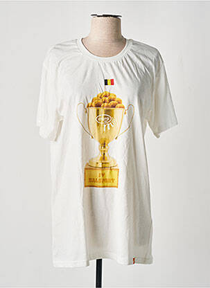Tricou croială dreaptă mâneci scurte alb REALLY DOESN'T MATTER femeie