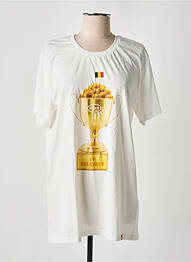 Tricou croială dreaptă mâneci scurte alb REALLY DOESN'T MATTER femme