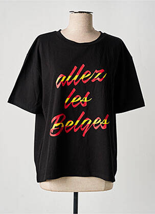 Tricou serigrafie mâneci scurte negru WE ARE femeie