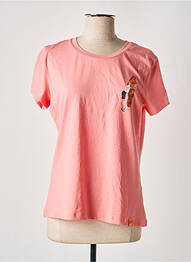 Tricou serigrafie mâneci scurte roz REALLY DOESN'T MATTER femme
