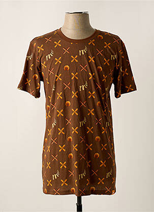 Tricou croială dreaptă mâneci scurte maro REALLY DOESN'T MATTER bărbat