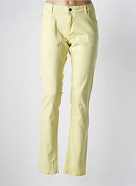 Pantalon slim țesătură poplin mărime normală galben FLAIR femeie