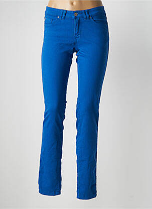Pantalon slim țesătură poplin mărime normală albastru FLAIR femeie
