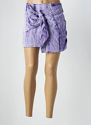 Fustă pantaloni scurți talie cu cleme violet CEMI femeie