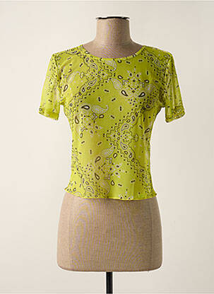 Top elasticitate mâneci scurte verde BANANA MOON femeie
