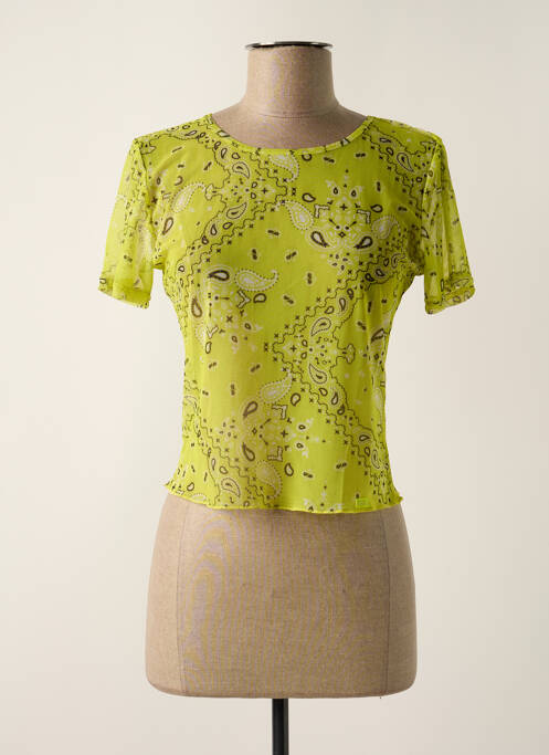 Top elasticitate mâneci scurte verde BANANA MOON femme