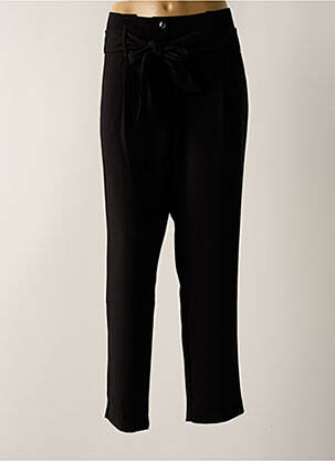 Pantalon drept țesătură crep talie înaltă negru IKKS femeie
