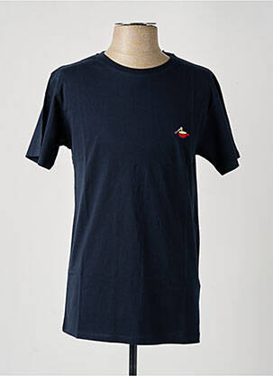Tricou broderie mâneci scurte albastru PULL IN bărbat