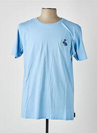 Tricou broderie mâneci scurte albastru PULL IN homme