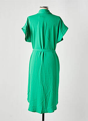 Rochie midi croială fluidă mâneci scurte verde UNIKA femeie