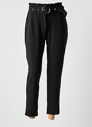 Pantalon chino închidere cu fermoar sub clapetă cu cârlig talie înaltă negru KAPORAL femeie