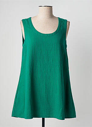 Tunică fără mâneci țesătură crep verde MES SOEURS ET MOI femeie