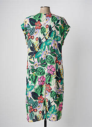 Rochie midi imprimeu floral mâneci scurte verde MAE MAHE femeie