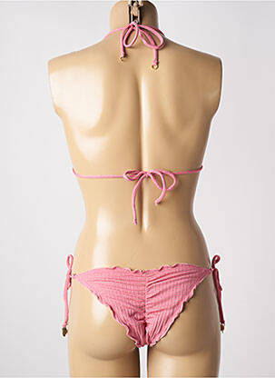 Costum de baie din două piese elasticitate top triunghiuri roz BANANA MOON femeie