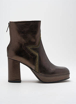 Botine/ghete material neted toc de 4 la 6 cm verde ROSEMETAL femeie