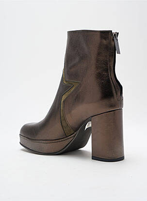 Botine/ghete material neted toc de 4 la 6 cm verde ROSEMETAL femeie