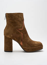 Botine/ghete material neted toc de 4 la 6 cm maro ROSEMETAL femeie