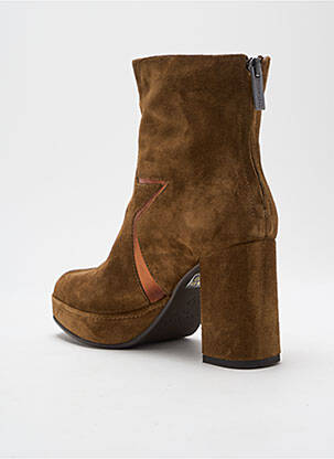 Botine/ghete material neted toc de 4 la 6 cm maro ROSEMETAL femeie