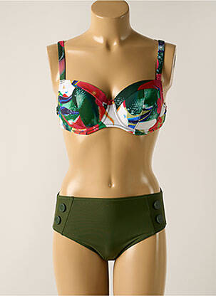 Costum de baie din două piese elasticitate top sutien modelat verde YSABEL MORA femeie