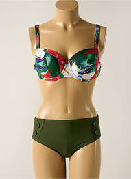 Costum de baie din două piese elasticitate top sutien modelat verde YSABEL MORA femeie