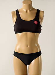 Costum de baie din două piese efect material satinat negru SEAFOLLY fille