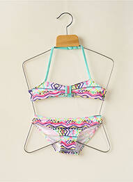 Costum de baie din două piese efect material satinat roz BORABORA fille