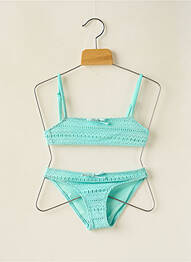Costum de baie din două piese efect material satinat albastru BORABORA fille