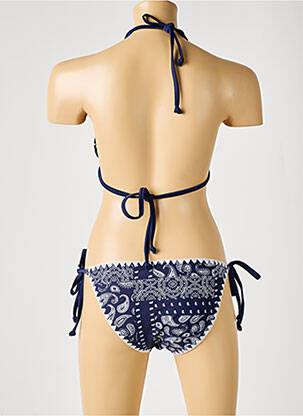 Chiloți de baie închidere cu legături de legat albastru LAGON BLEU fată