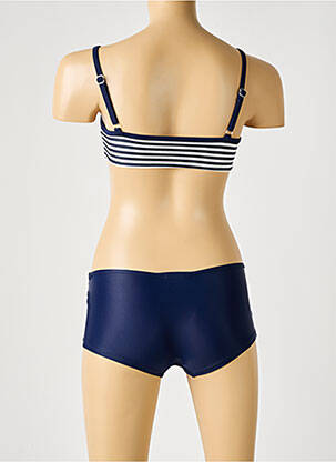 Costum de baie din două piese imprimeu dungi albastru LAGON BLEU fată