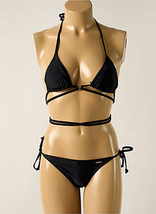 Costum de baie din două piese elasticitate top triunghiuri negru SUN PROJECT femeie