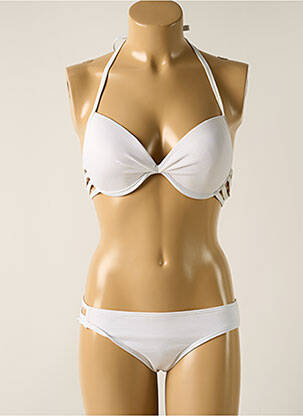 Costum de baie din două piese elasticitate top sutien modelat alb DAG ADOM femeie
