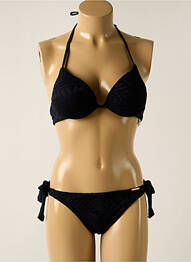 Costum de baie din două piese elasticitate top sutien push-up negru YSABEL MORA femme