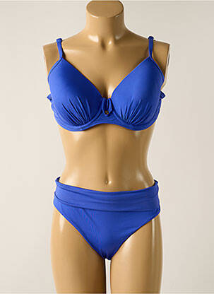 Costum de baie din două piese elasticitate top sutien modelat albastru AUDELLE femeie