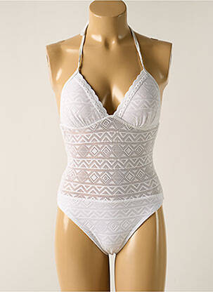 Costum de baie dintr-o singură piesă elasticitate top sutien modelat alb DAG ADOM femeie