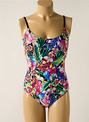 Costum de baie dintr-o singură piesă efect material satinat top sutien modelat verde MISS CARAÏBES femeie